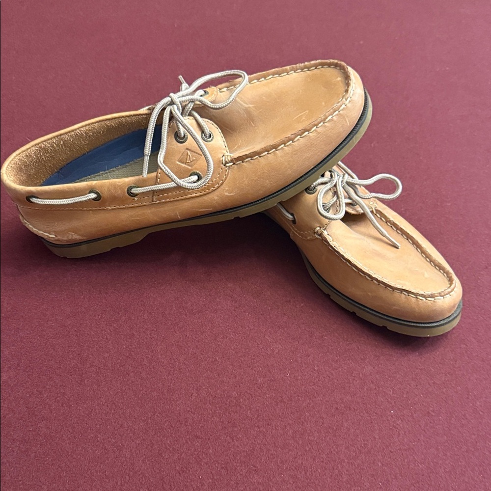 Sperry Tan Leather Boat Shoes